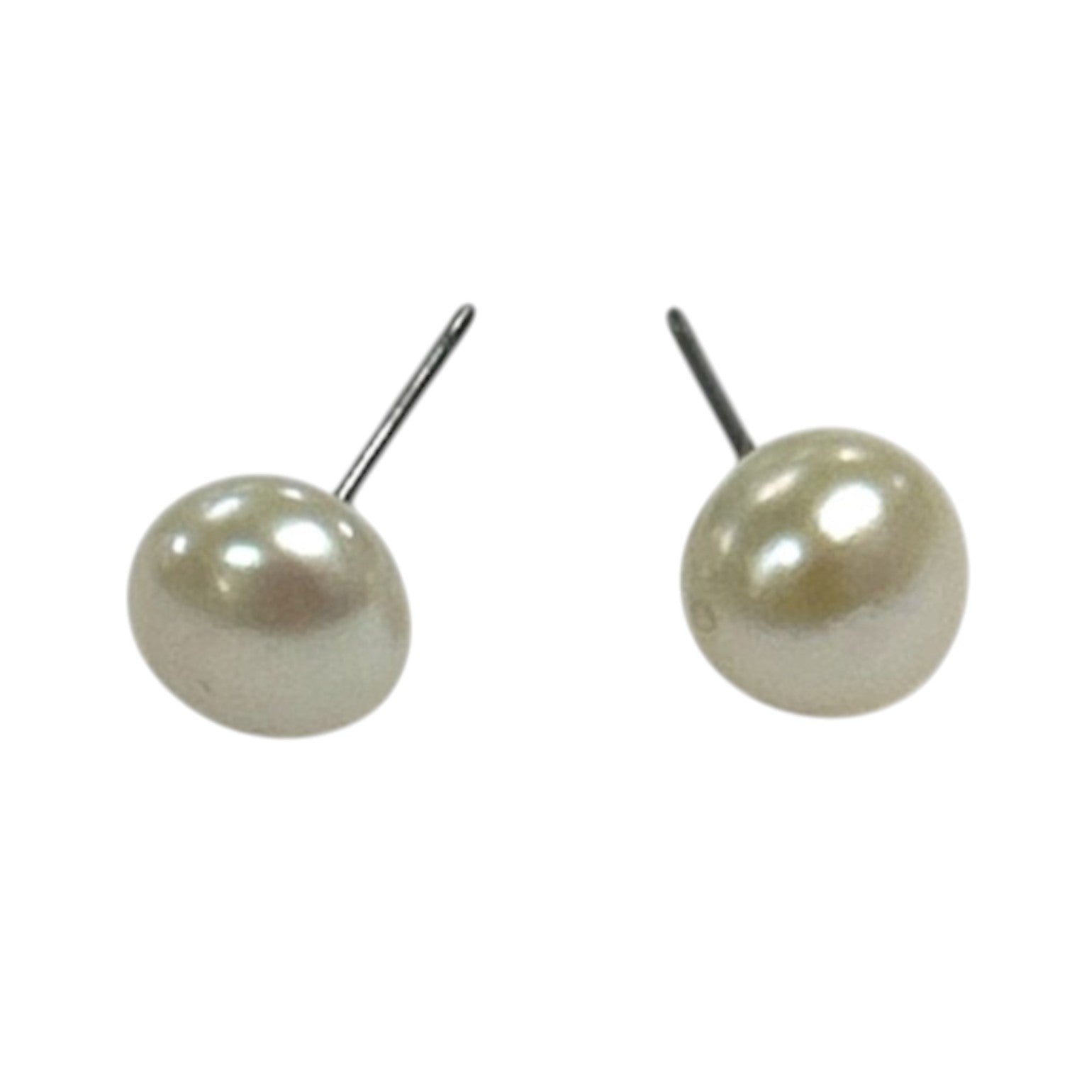 10mm Stainless Steel imitation pearl stud Earring - Jewelry and more