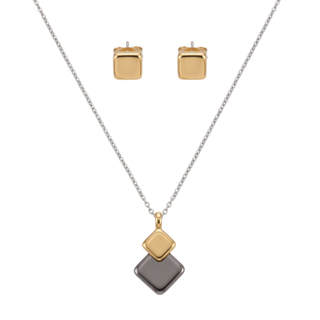Jewelry Set (Necklace and Stud Earrings) — Clean Studio | Generated by Modelize
