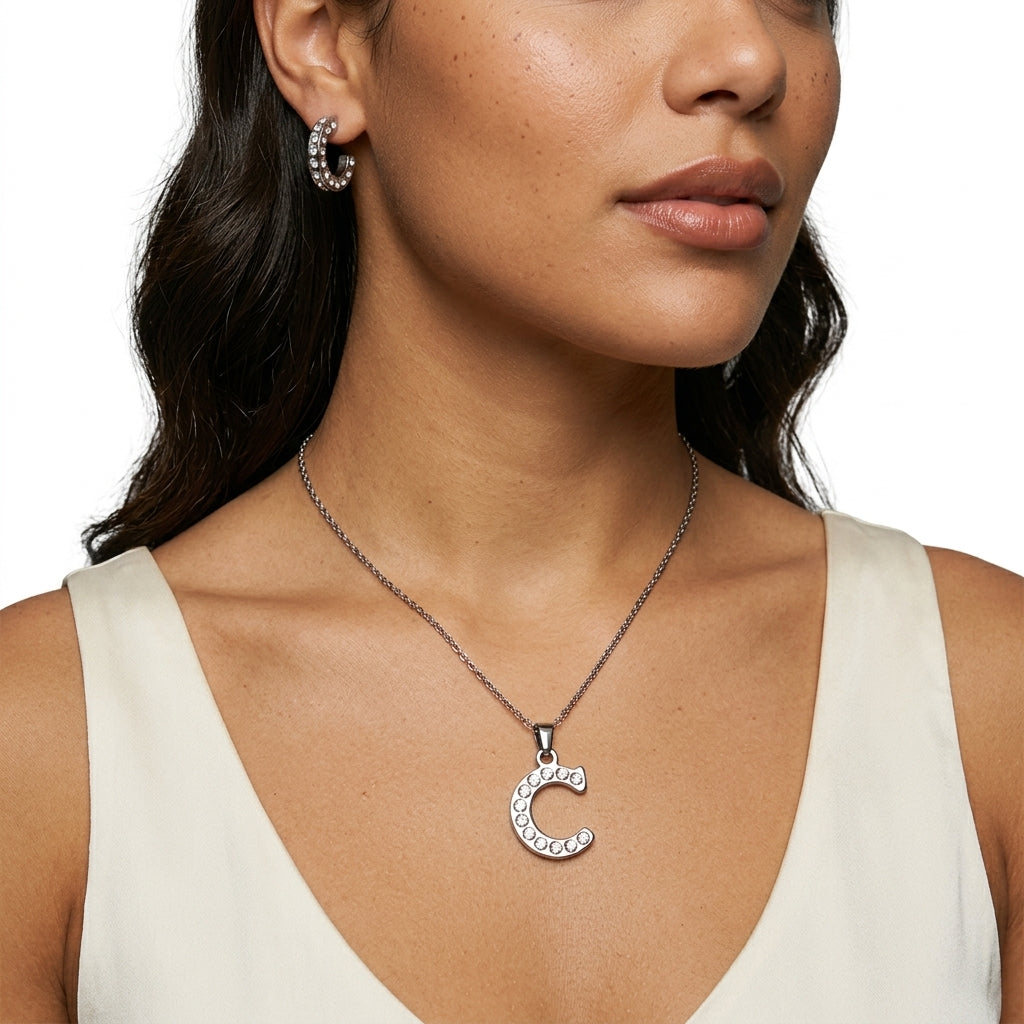 Jewelry Set (Necklace and Earrings) — On Model - Close-up Detail | Generated by Modelize