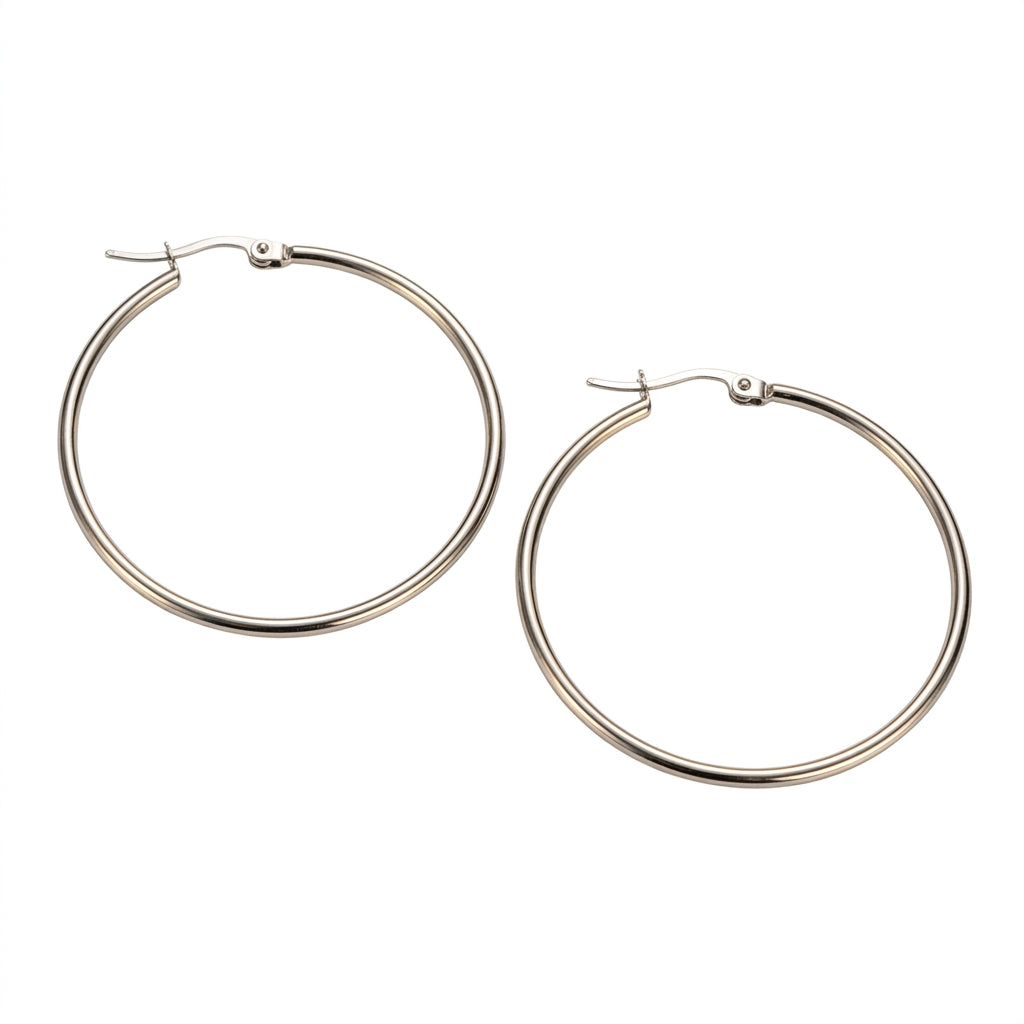 Hoop Earrings — Clean Studio | Generated by Modelize