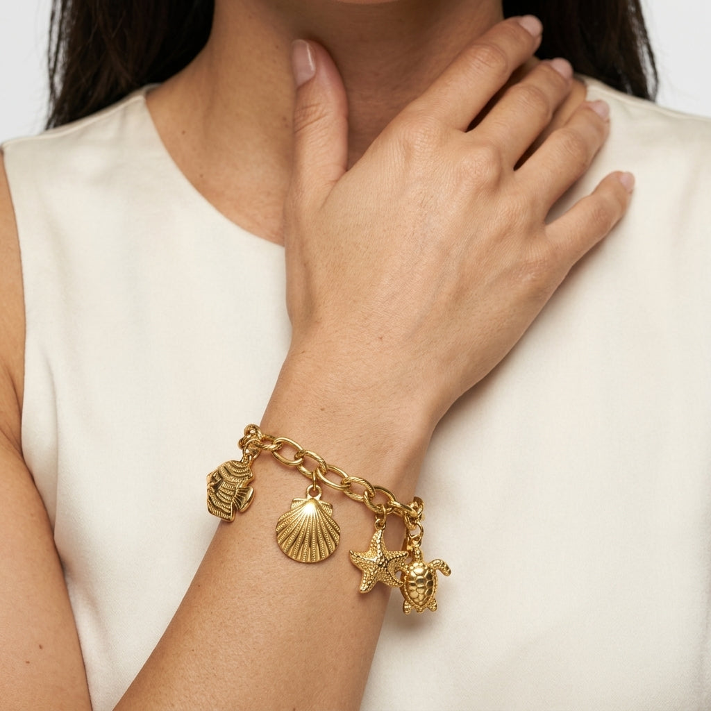 Charm Bracelet — On Model — Accessories Focus | Generated by Modelize