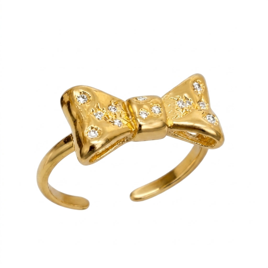 Adjustable bow-shaped ring — Clean Studio | Generated by Modelize