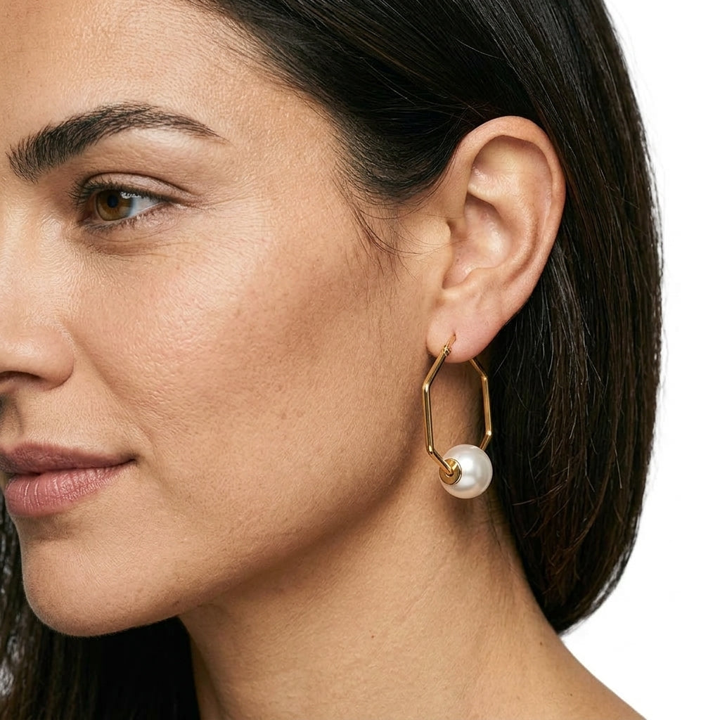 Hoop Earrings — On Model - Close-up Detail | Generated by Modelize