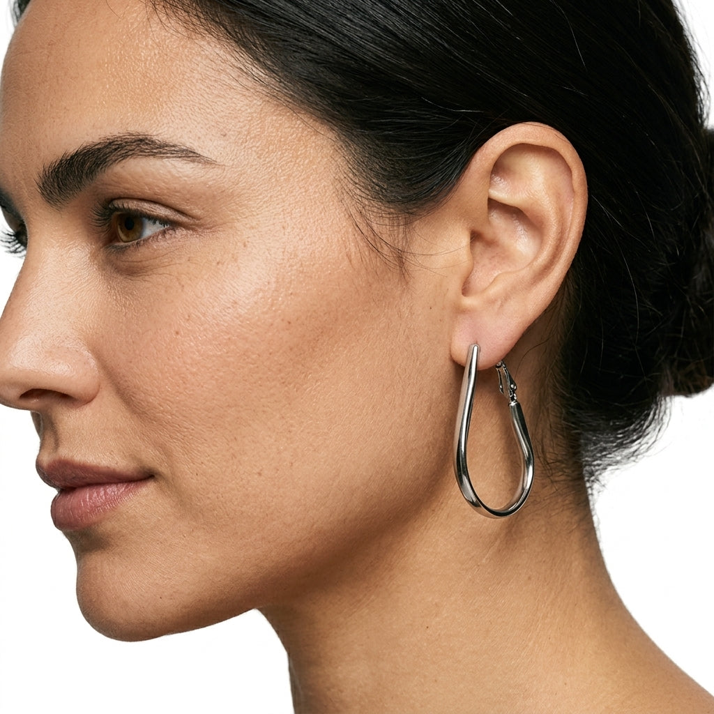 Drop Earrings — On Model - Close-up Detail | Generated by Modelize