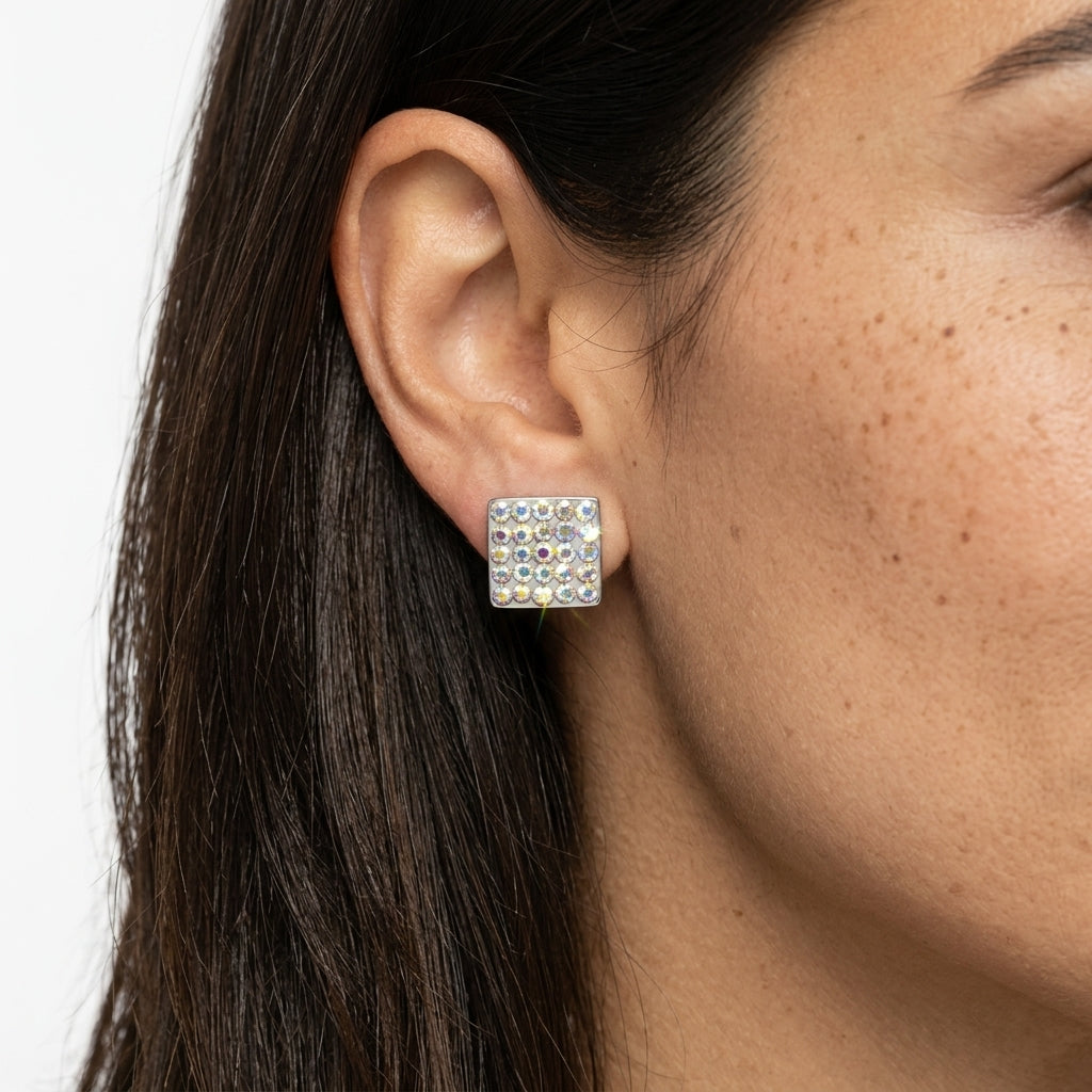 Stud Earrings — On Model - Close-up Detail | Generated by Modelize