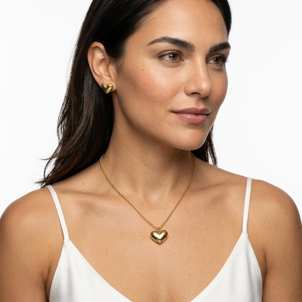 Jewelry Set (Necklace and Earrings) — On Model - Close-up Detail | Generated by Modelize
