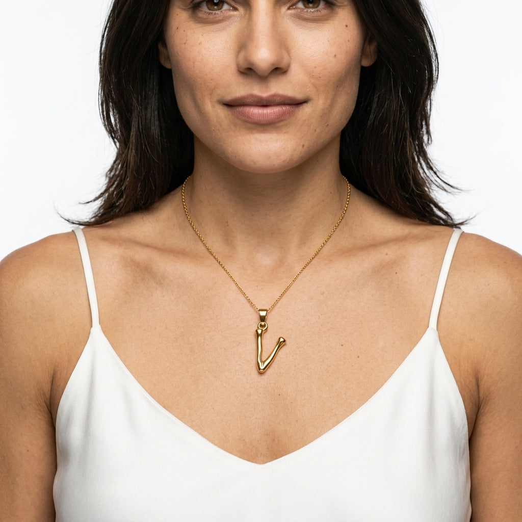 Pendant Necklace — On Model — Accessories Focus | Generated by Modelize
