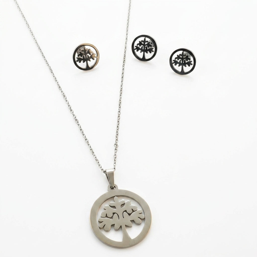 Jewelry Set (Necklace and Earrings) — Clean Studio | Generated by Modelize
