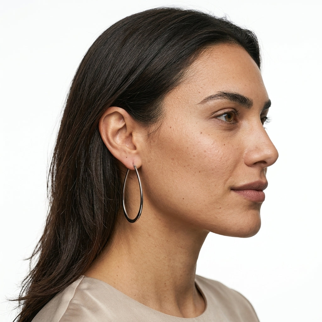 Hoop Earrings — On Model — Accessories Focus | Generated by Modelize