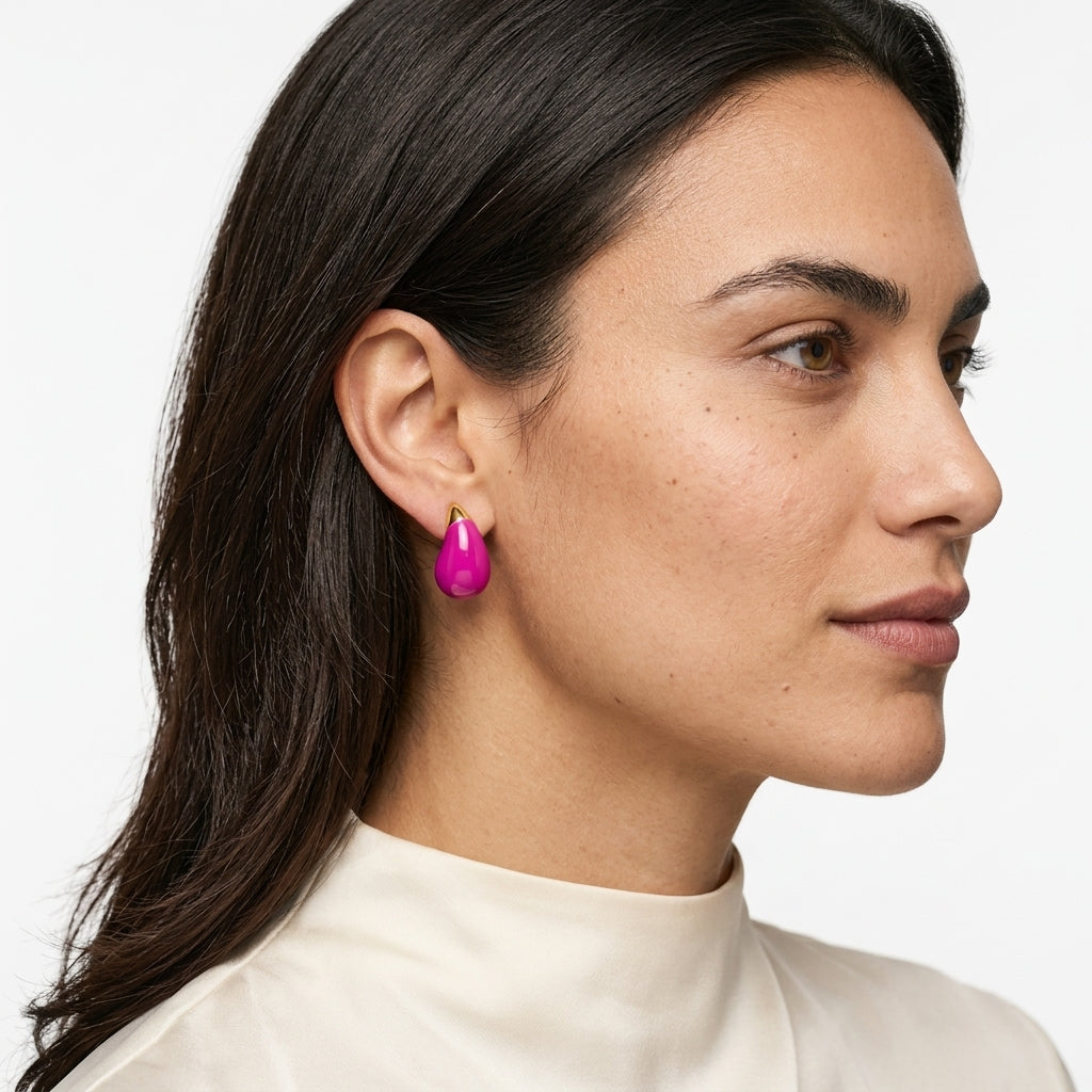 Stud Earrings — On Model — Accessories Focus | Generated by Modelize