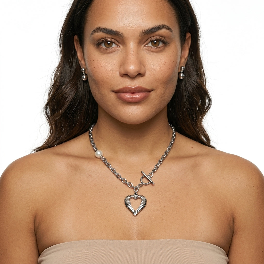 Jewelry Set (Necklace and Earrings) — On Model - Close-up Detail | Generated by Modelize