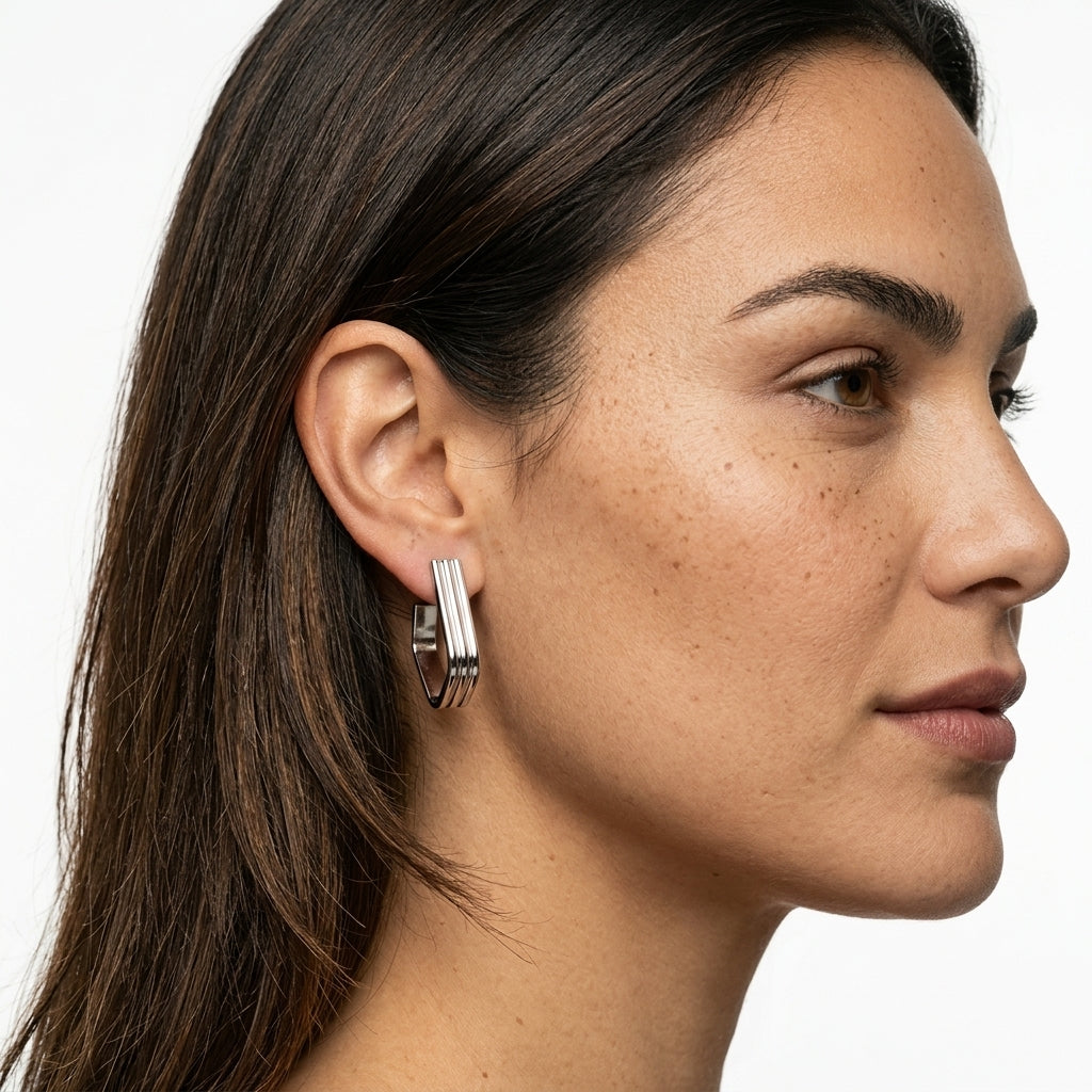 Hoop Earrings — On Model - Close-up Detail | Generated by Modelize
