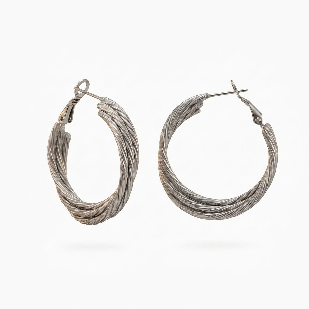 Hoop Earrings — Clean Studio | Generated by Modelize