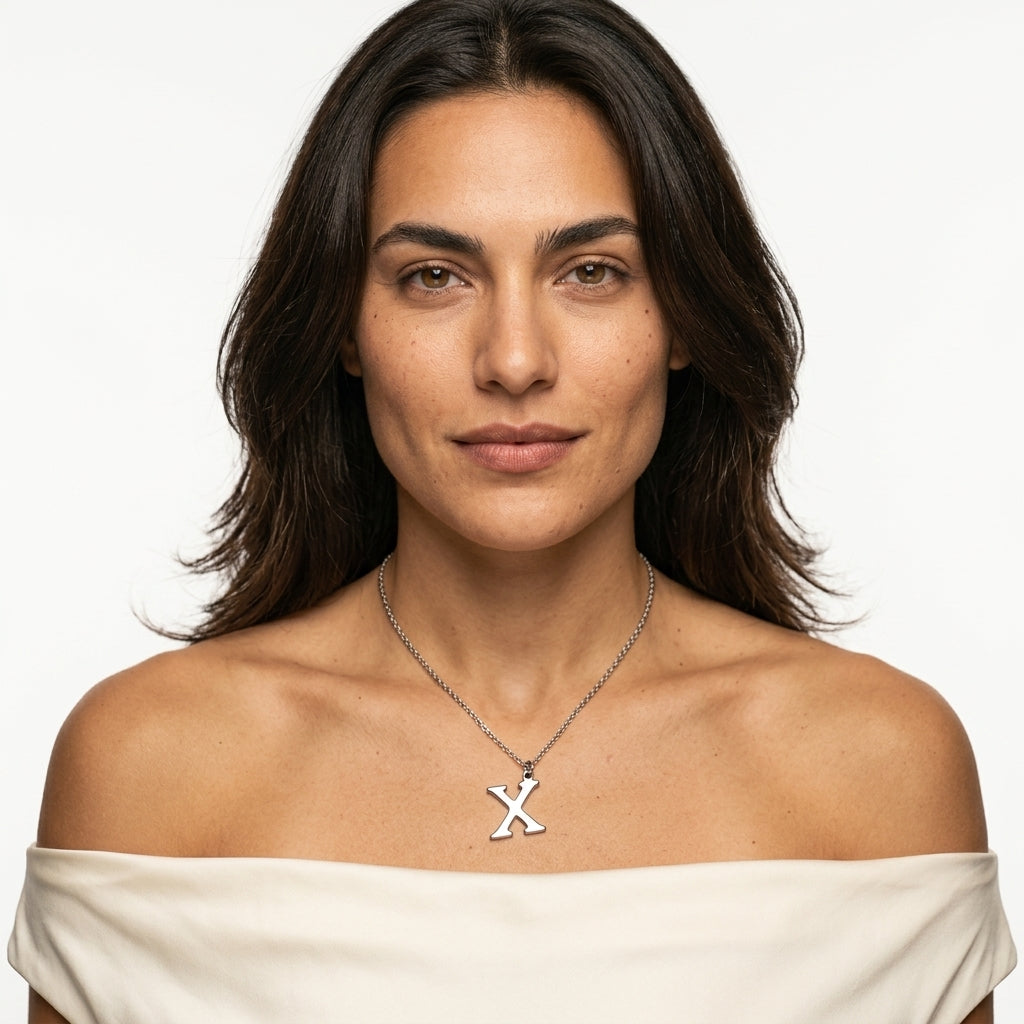 pendant necklace — On Model — Accessories Focus | Generated by Modelize