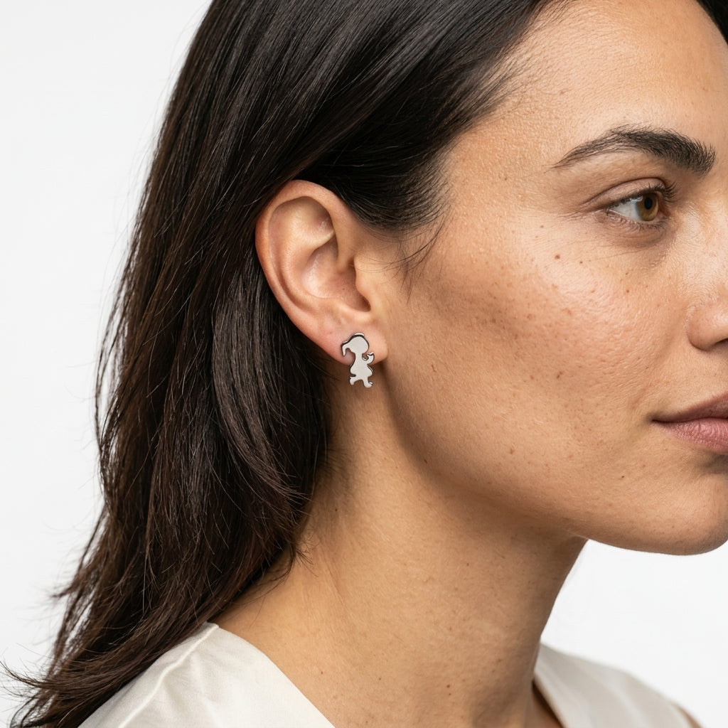 Stud Earrings — On Model — Accessories Focus | Generated by Modelize