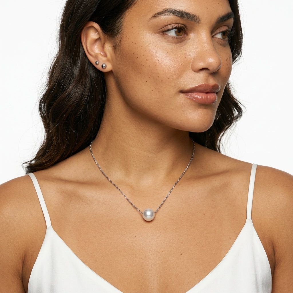 Jewelry Set (Necklace and Earrings) — On Model - Close-up Detail | Generated by Modelize