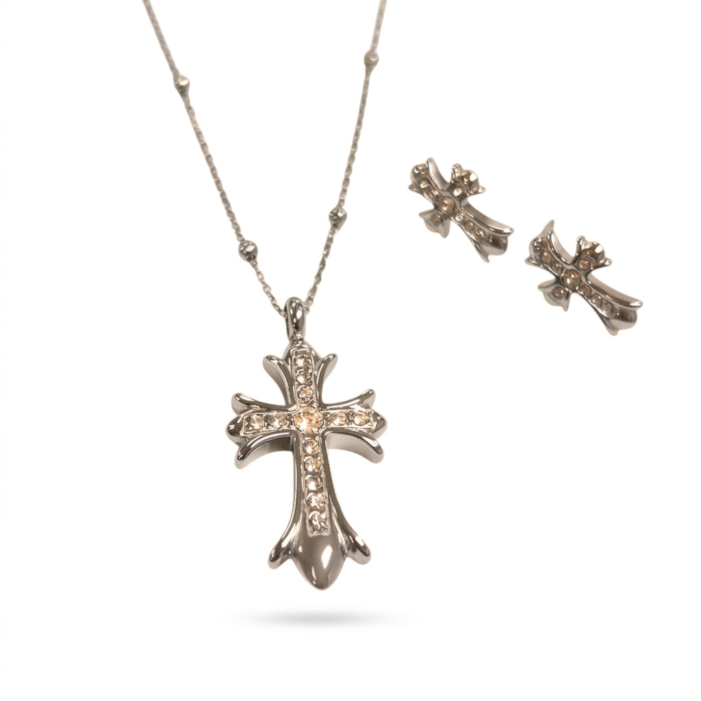 Jewelry Set (Necklace and Earrings) — Clean Studio | Generated by Modelize