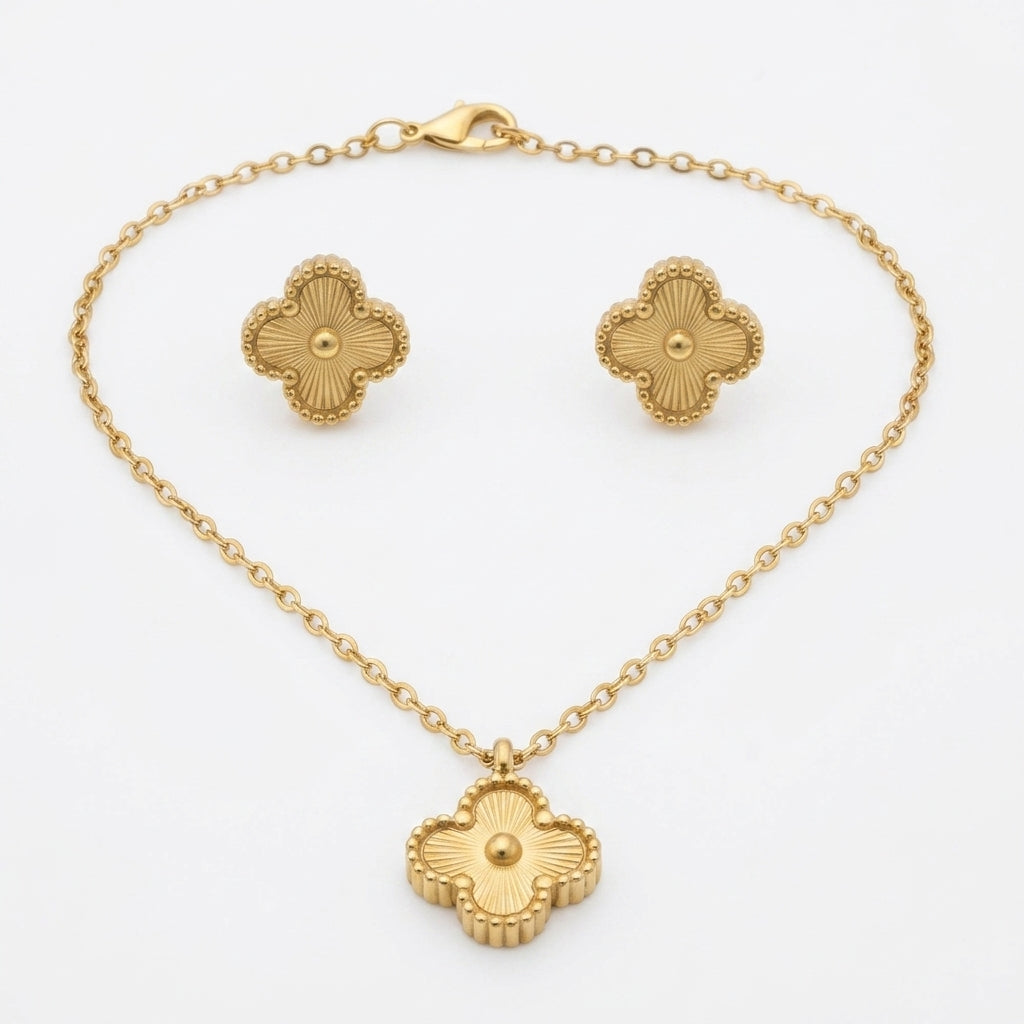 Jewelry set (pendant necklace and earrings) — Clean Studio | Generated by Modelize