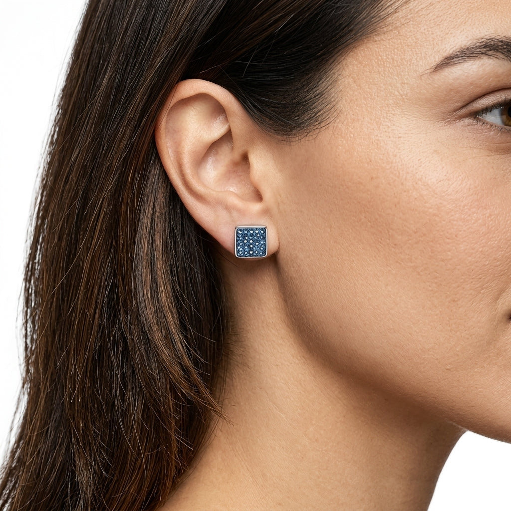 Stud Earrings — On Model - Close-up Detail | Generated by Modelize