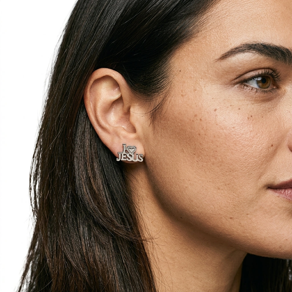 Stud Earrings — On Model - Close-up Detail | Generated by Modelize