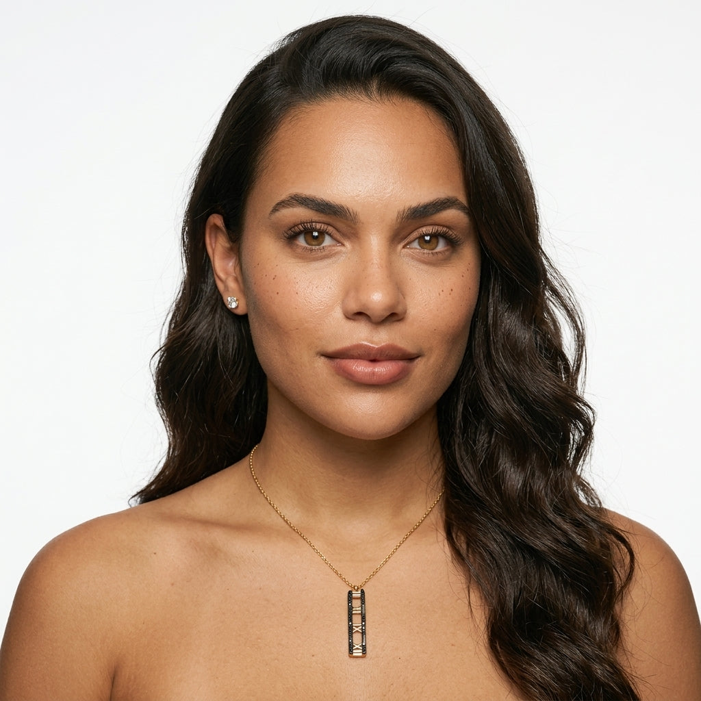 Jewelry Set (Necklace and Earrings) — On Model - Close-up Detail | Generated by Modelize