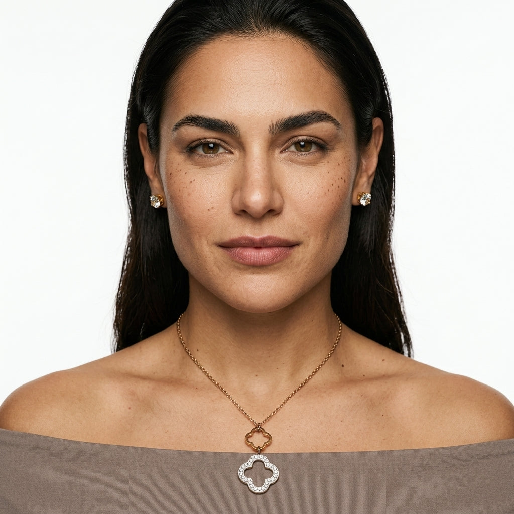 Jewelry Set (Necklace and Earrings) — On Model - Close-up Detail | Generated by Modelize
