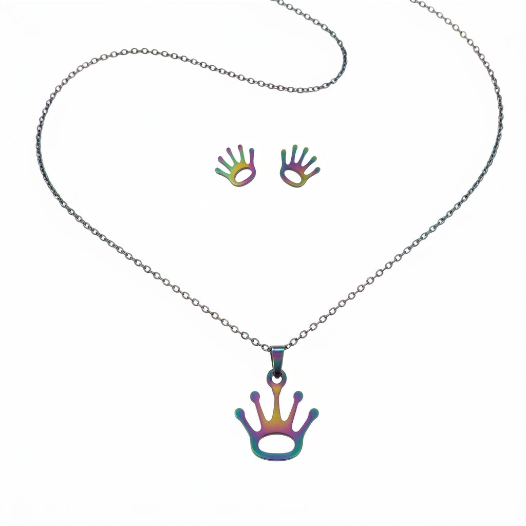 Jewelry Set (Necklace and Earrings) — Clean Studio | Generated by Modelize