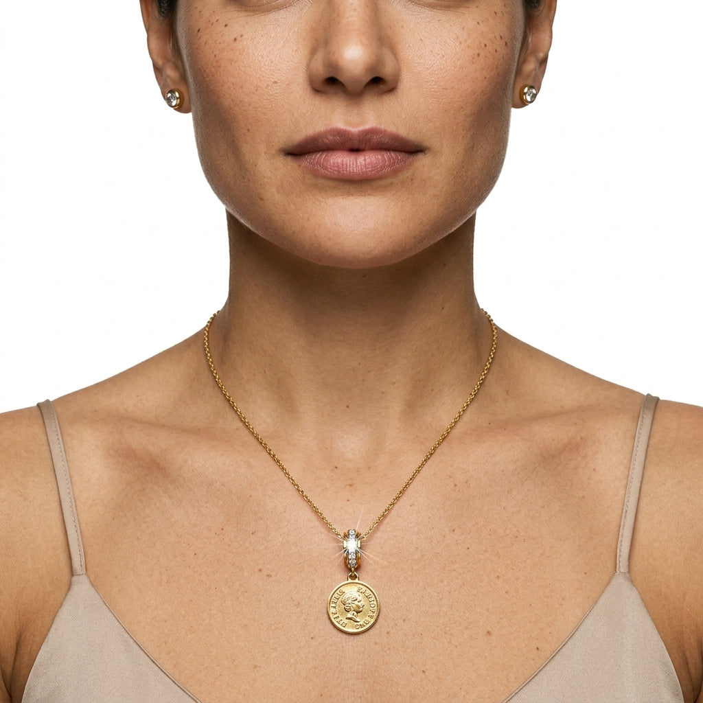 Jewelry Set (Necklace and Earrings) — On Model - Close-up Detail | Generated by Modelize