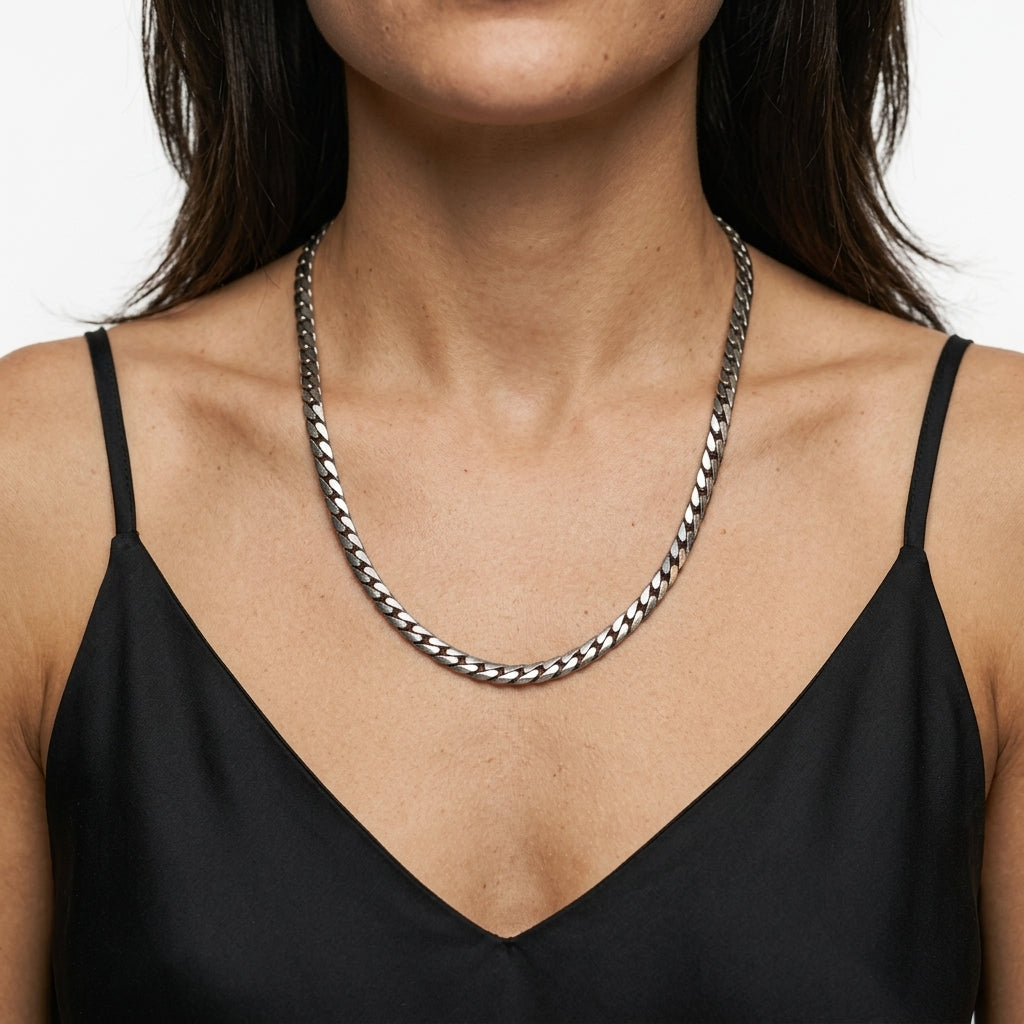 Chain Necklace — On Model — Accessories Focus | Generated by Modelize