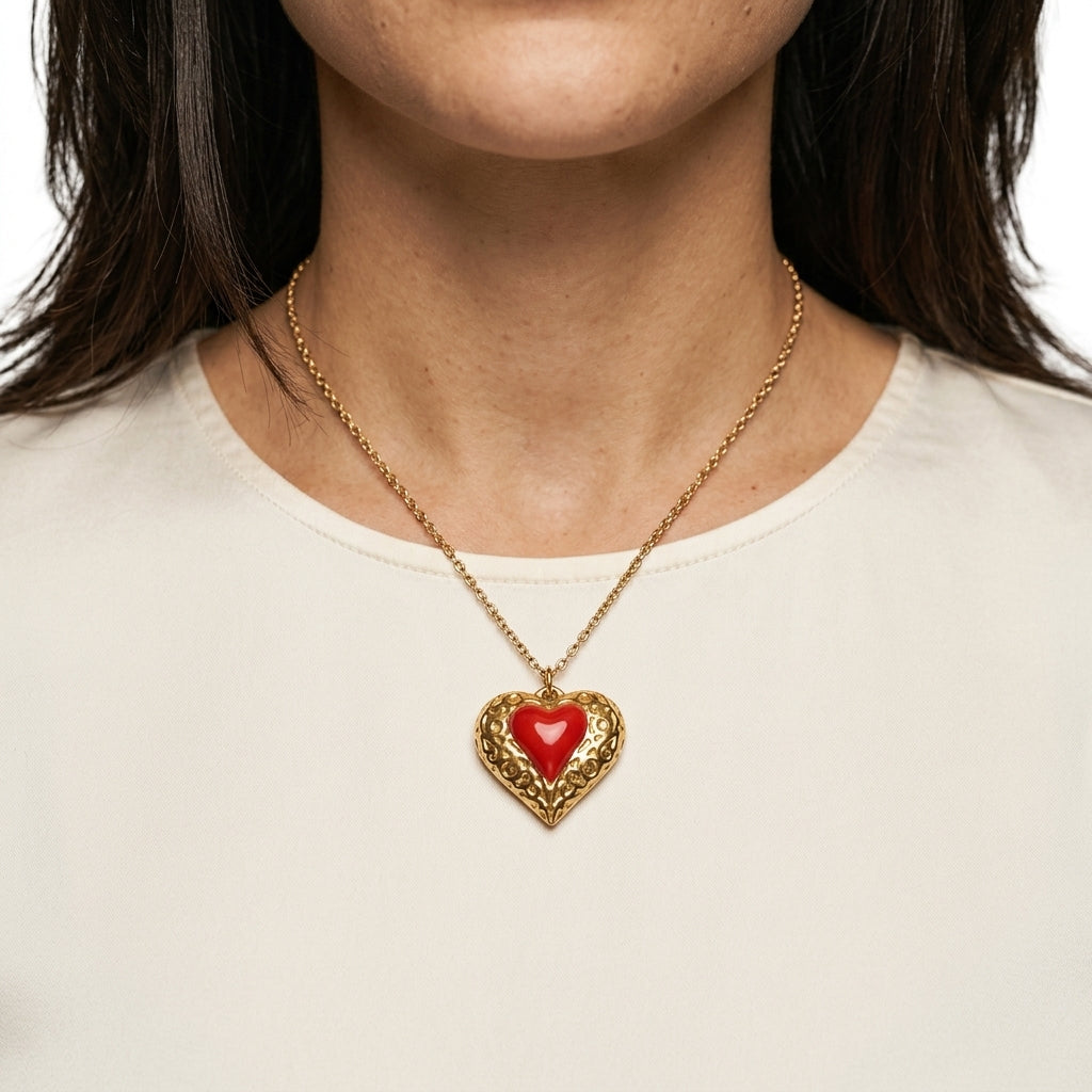 Pendant Necklace — On Model — Accessories Focus | Generated by Modelize