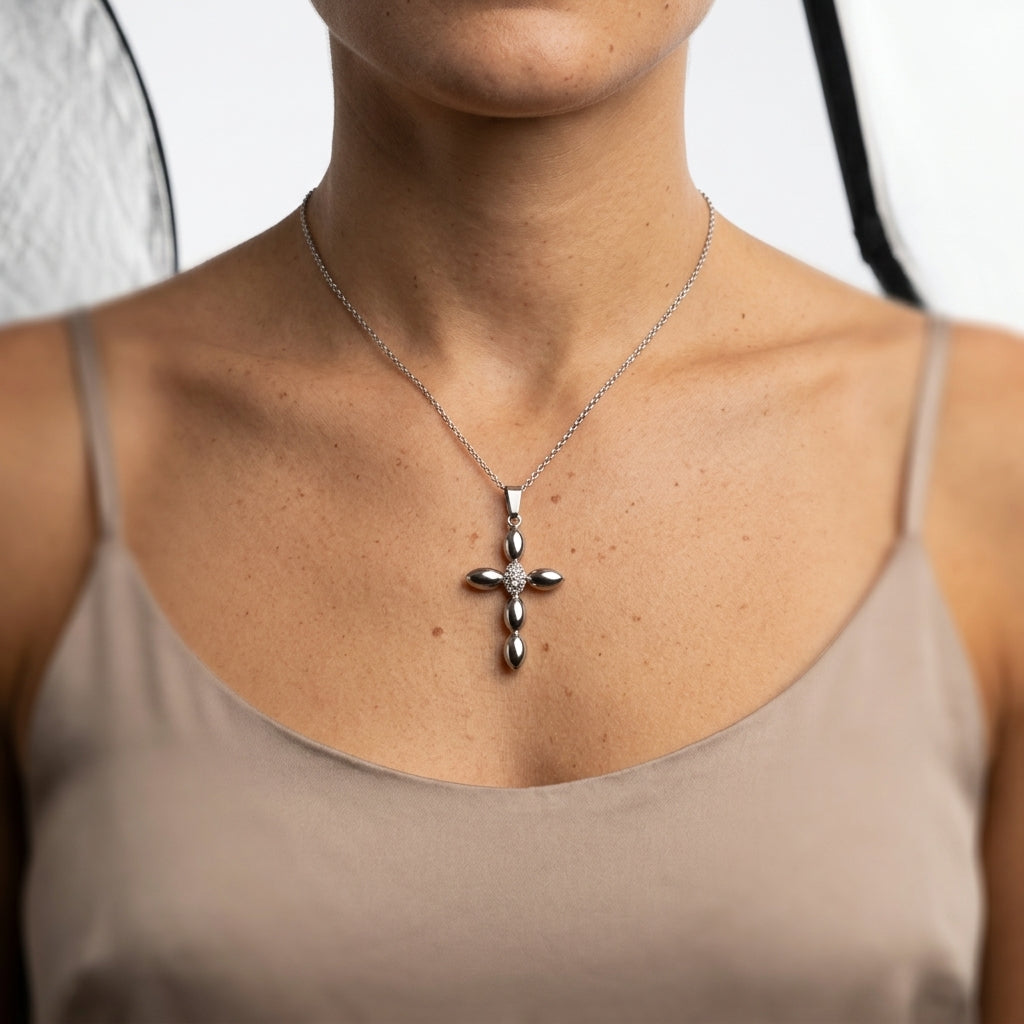 Cross Pendant — On Model — Accessories Focus | Generated by Modelize