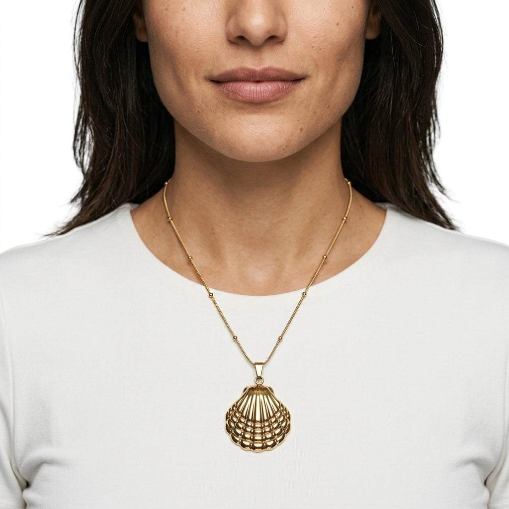 Pendant Necklace — On Model — Accessories Focus | Generated by Modelize