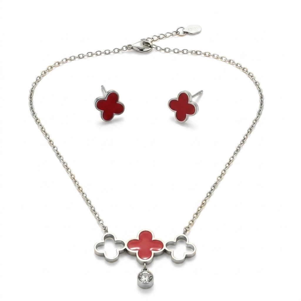 Jewelry Set (Necklace and Earrings) — Clean Studio | Generated by Modelize