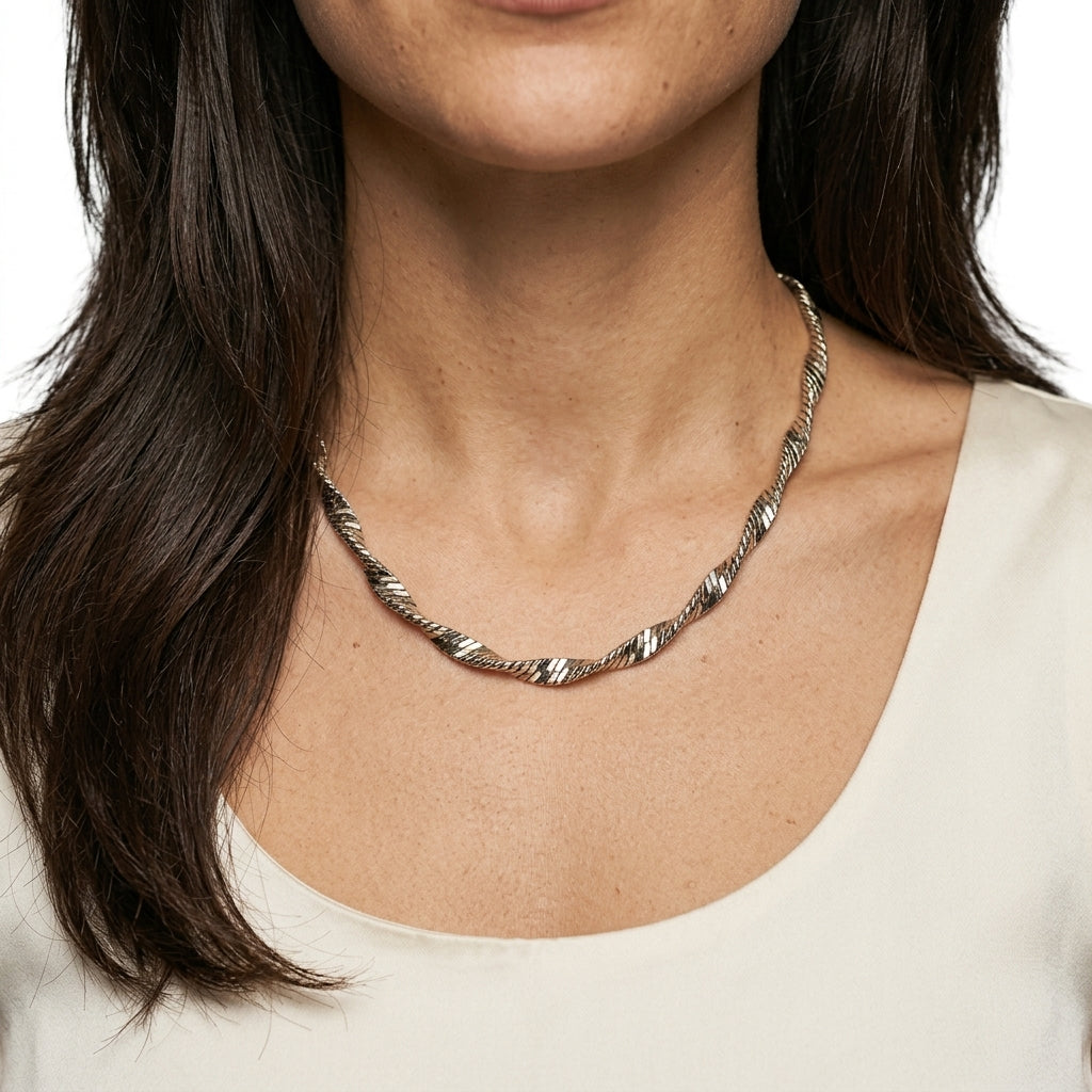 22-inch Stainless Steel Chain — On Model — Accessories Focus | Generated by Modelize