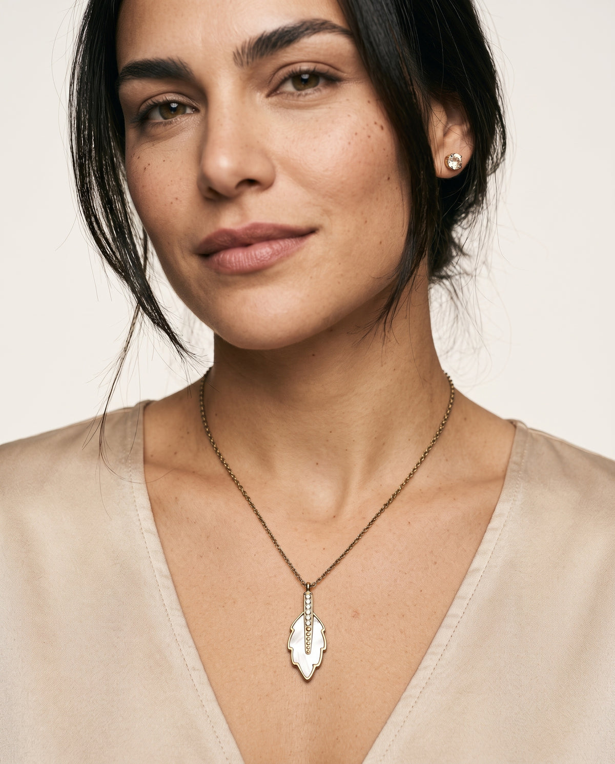 Jewelry Set (Necklace & Earrings) — On Model - Jewelry Portrait | Generated by Modelize