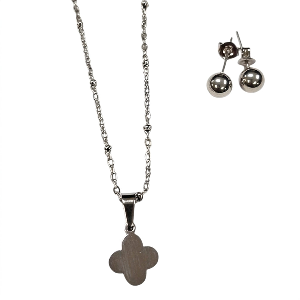 Jewelry set (Necklace and Stud Earrings) — Clean Studio | Generated by Modelize