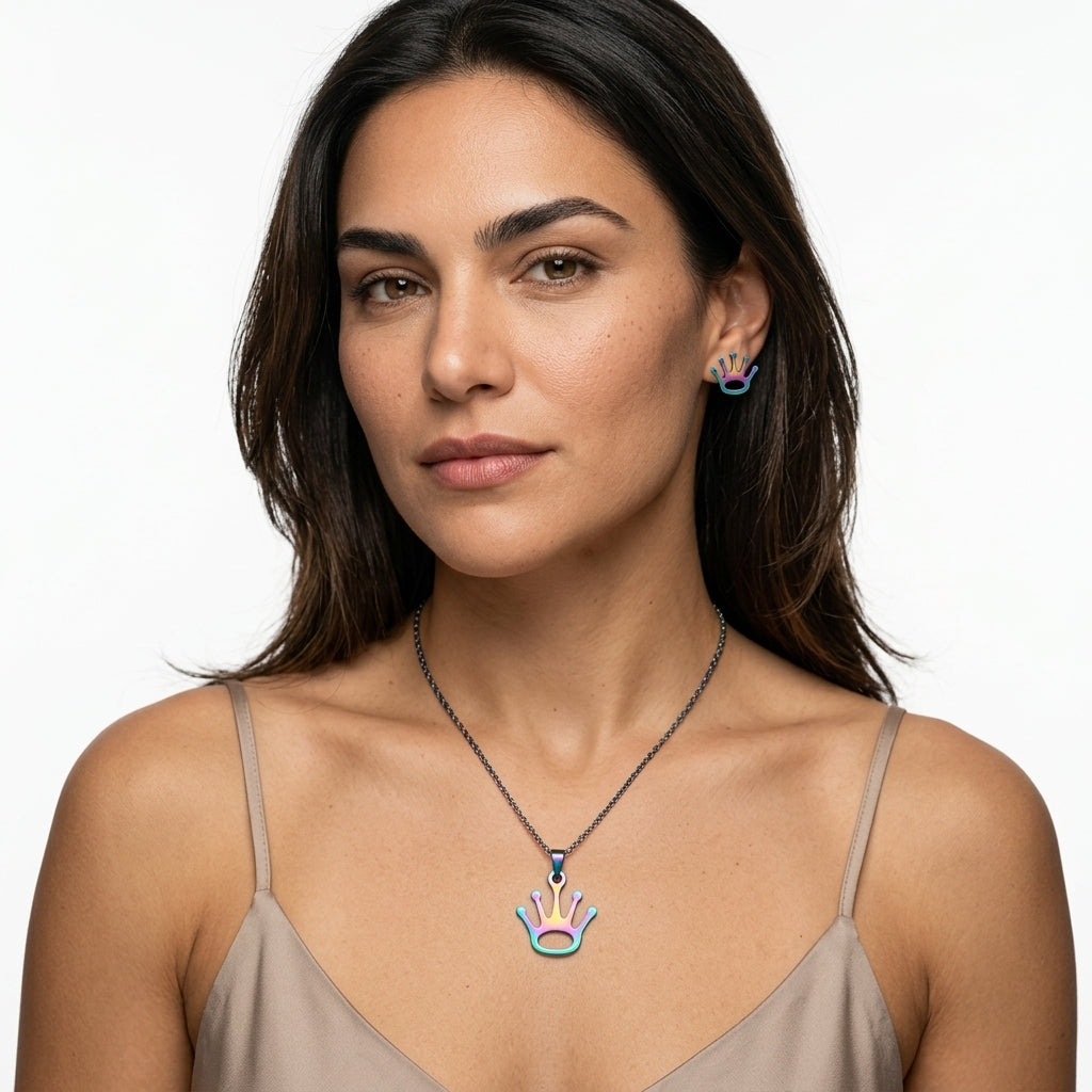Jewelry Set (Necklace and Earrings) — On Model - Close-up Detail | Generated by Modelize