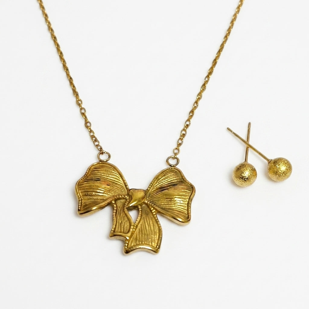 Jewelry Set (Necklace and Earrings) — Clean Studio | Generated by Modelize
