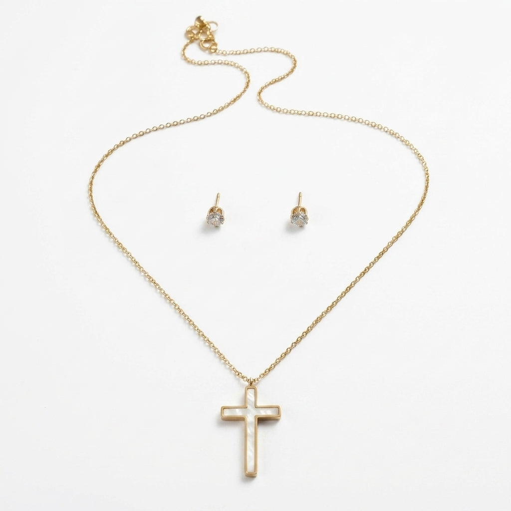 Jewelry Set (Necklace and Earrings) — Clean Studio | Generated by Modelize