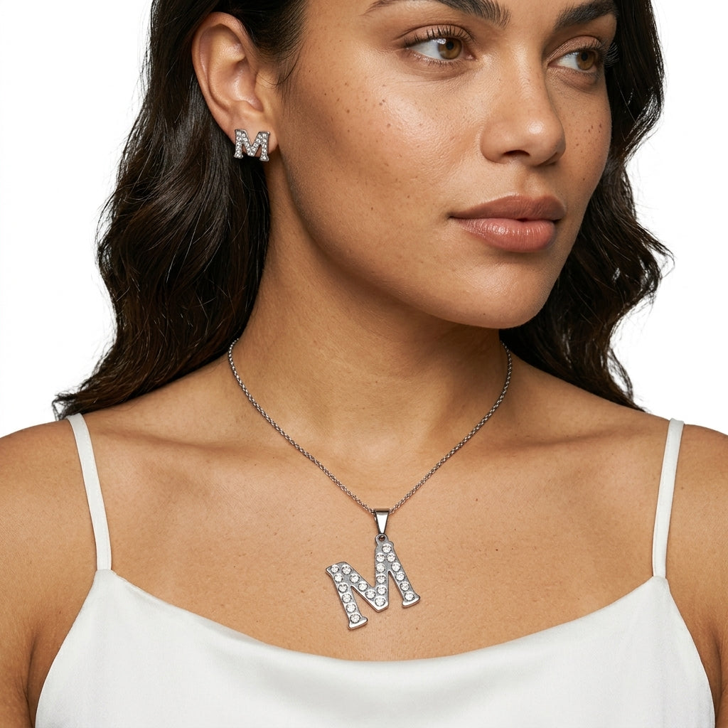 Jewelry set (Necklace and Earrings) — On Model - Close-up Detail | Generated by Modelize