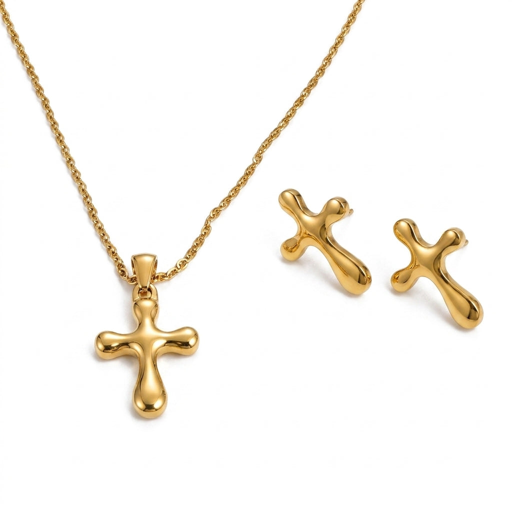 Jewelry set (pendant necklace and stud earrings) — Clean Studio | Generated by Modelize