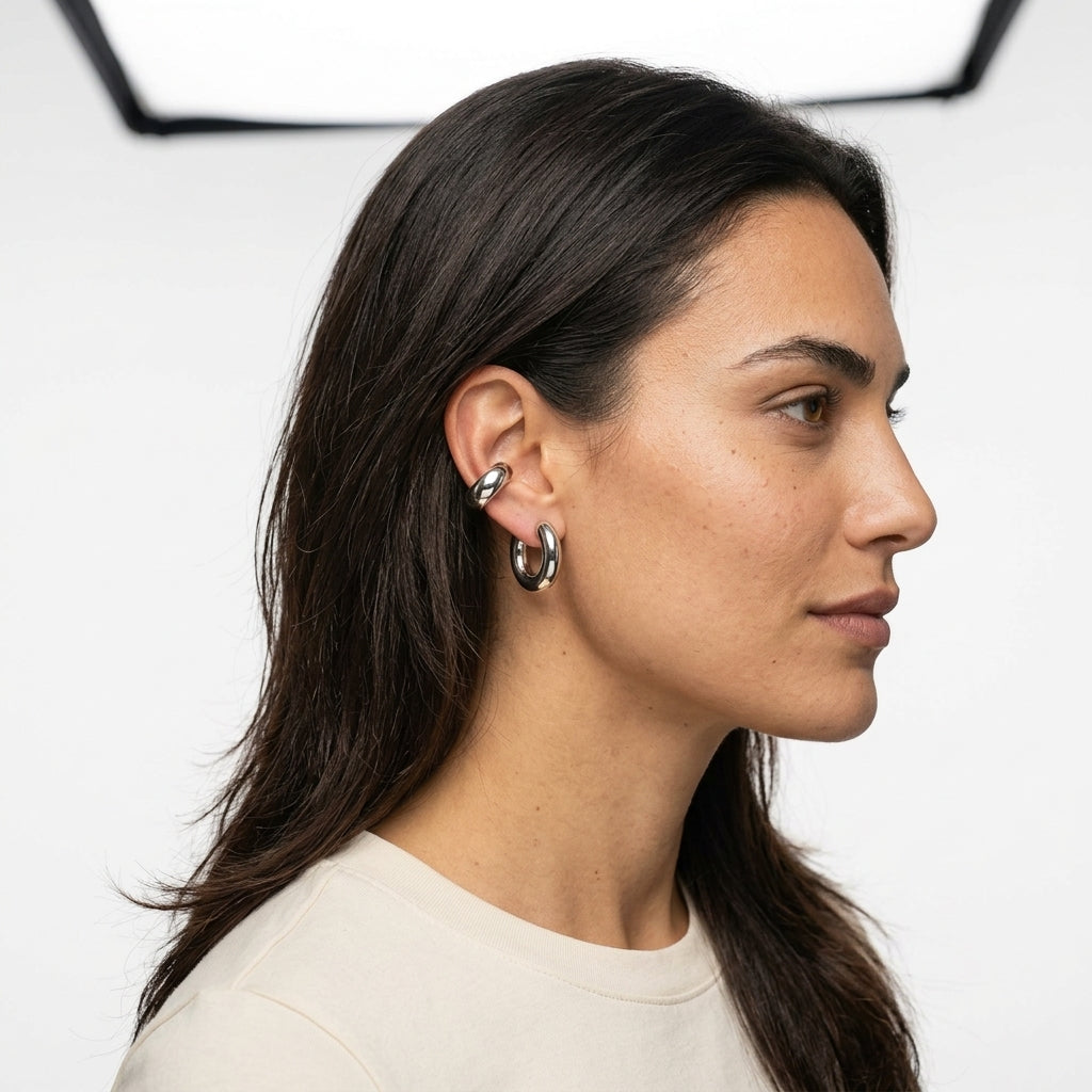 Ear cuff earring — On Model — Accessories Focus | Generated by Modelize