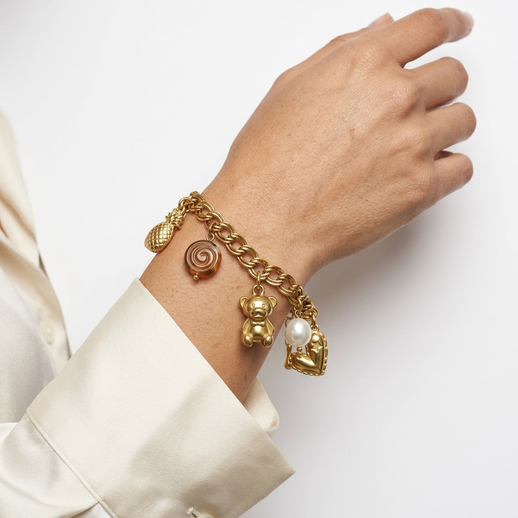 Charm Bracelet — On Model — Accessories Focus | Generated by Modelize