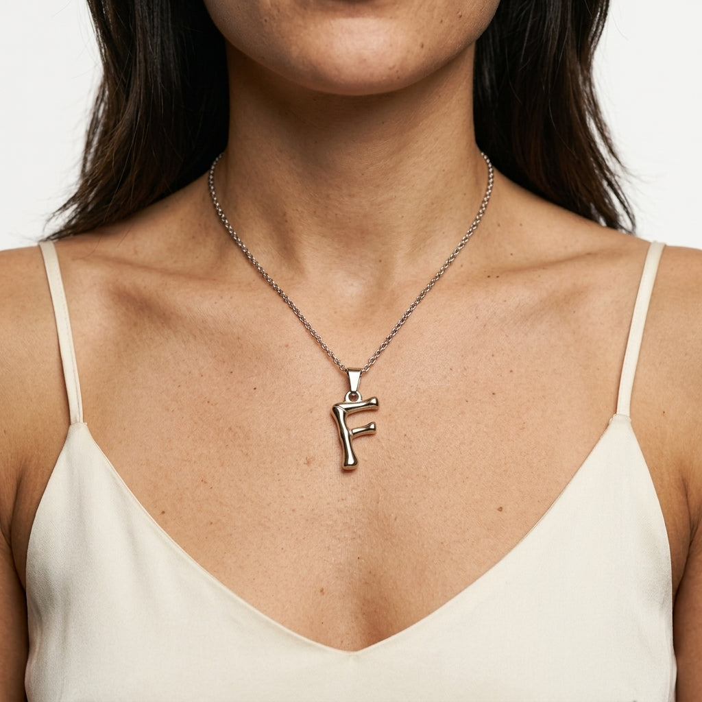 Pendant Necklace — On Model — Accessories Focus | Generated by Modelize