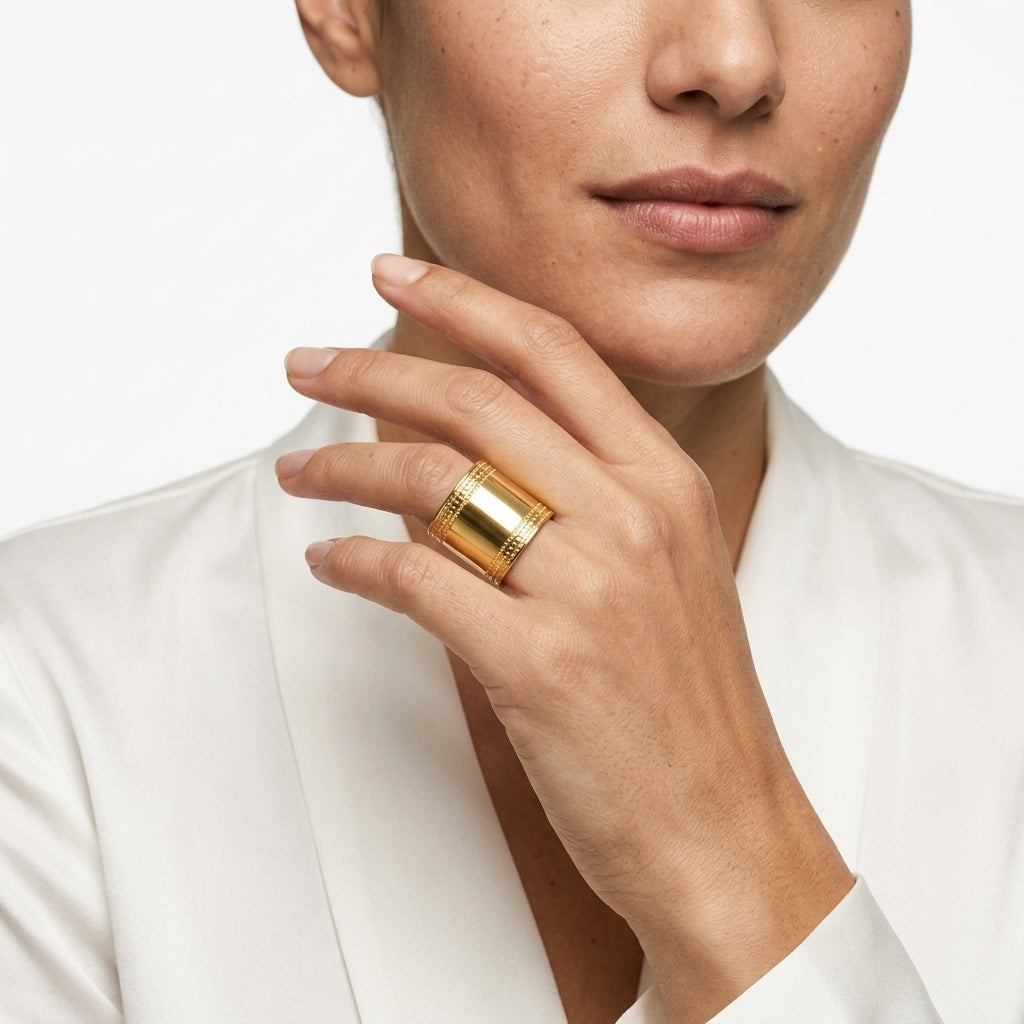 Wide band adjustable ring — On Model — Accessories Focus | Generated by Modelize