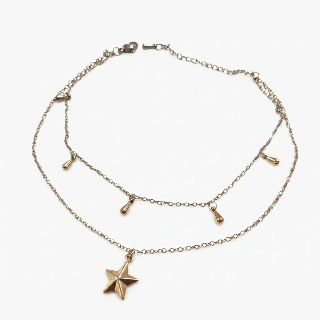Double Chain Anklet — Clean Studio | Generated by Modelize