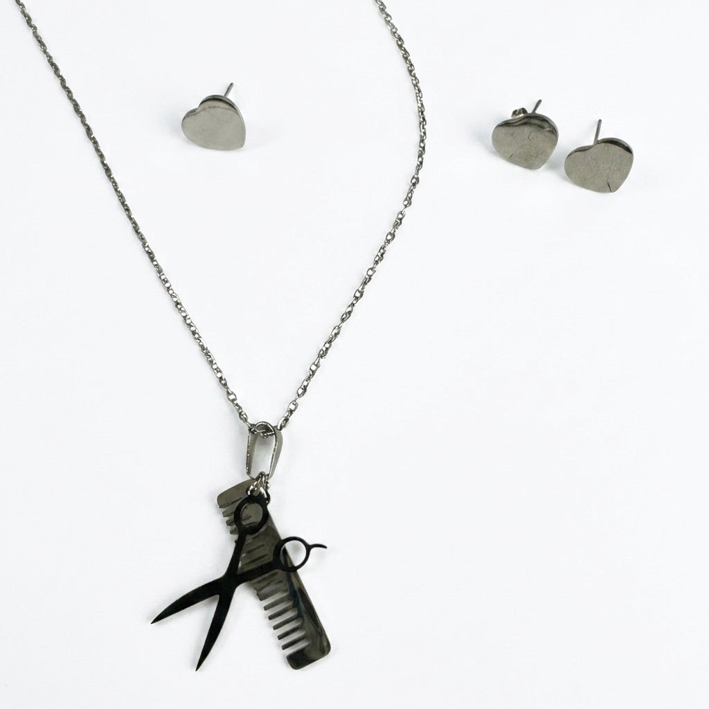 Jewelry Set (Necklace and Earrings) — Clean Studio | Generated by Modelize