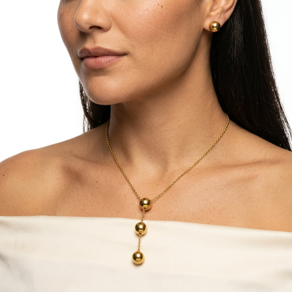Jewelry Set (Necklace and Earrings) — On Model - Close-up Detail | Generated by Modelize