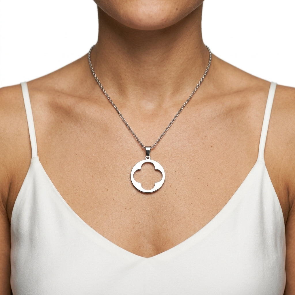 Pendant Necklace — On Model — Accessories Focus | Generated by Modelize