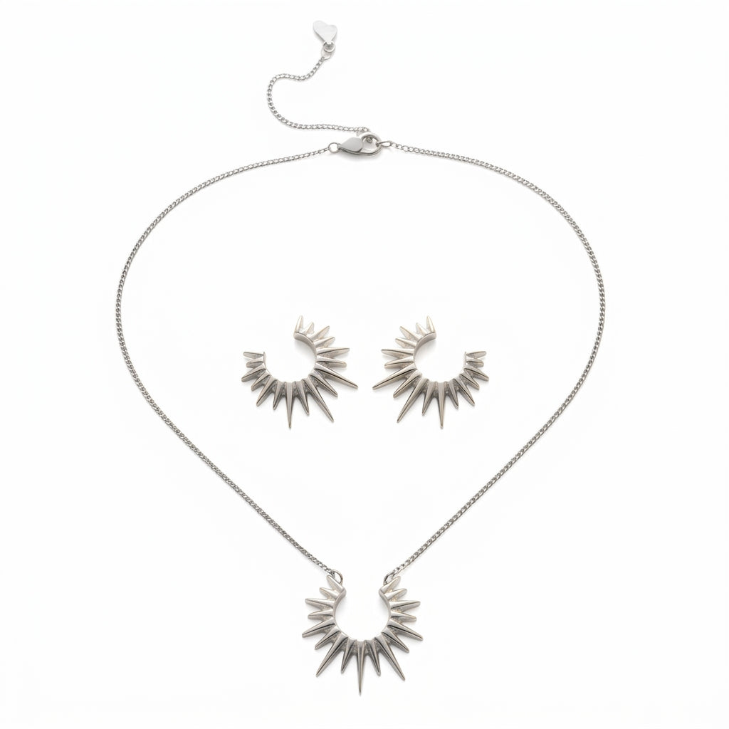 Jewelry Set (Necklace and Earrings) — Clean Studio | Generated by Modelize
